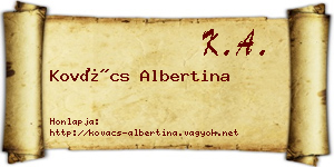 Kovács Albertina névjegykártya